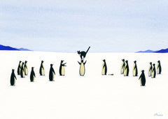 Seventeen Penguins, One Cat