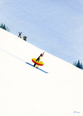A Penguin Skis By