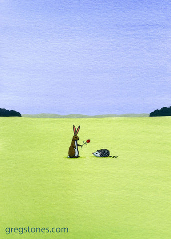 Rabbit Surprises Hedgehog