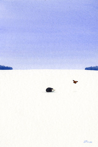 Hedgehog and Butterfly (right facing)