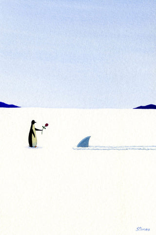 Penguin Loves Snow Shark