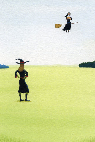 Nun Steals Broomstick
