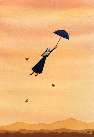 Nun with Butterflies