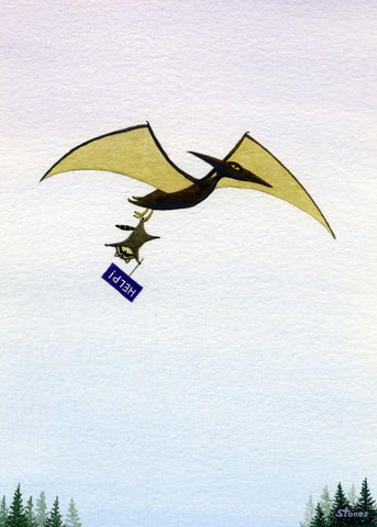 Pterodactyl with Raccoon