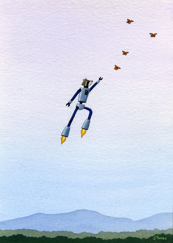 Robo-Raccoon Pursues Butterflies