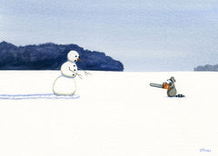 Snowman vs. Raccoon