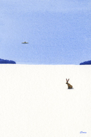 UFO and Rabbit (left facing rabbit)