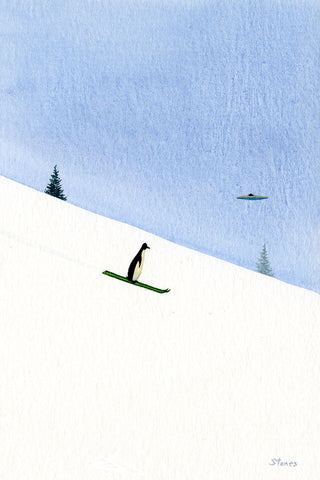 UFO and Skis (green skis)