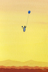 Wine and Balloon (yellow sky)